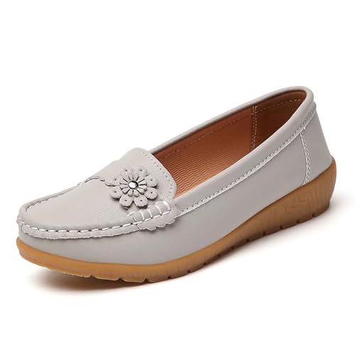 SUPTTING Damen Mokassins mit Blumenverzierung Leder Loafers Flache Schuhe Weiche Sohle Handgenähte Slippers Bequeme Fahrschuhe Slip-On Halbschuhe für Alltag Büro SUPTTING Damen Mokassins mit Blumenverzierung Leder Loafers Flache Schuhe Weiche Sohle Handgenähte Slippers Bequeme Fahrschuhe Slip-On Halbschuhe für Alltag Büro von SUPTTING