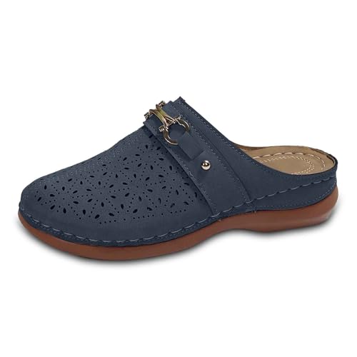 SUPTTING Damen Pantoletten Durchbrochenes Blumenmuster Metallschnalle Mule Schuhe Flacher Absatz Runde Zehenkappe Freizeitschuhe Hausschuhe Strandschuhe Gehschuhe Schuhe Sommer Vintage SUPTTING Damen Pantoletten Durchbrochenes Blumenmuster Metallschnalle Mule Schuhe Flacher Absatz Runde Zehenkappe Freizeitschuhe Hausschuhe Strandschuhe Gehschuhe Schuhe Sommer Vintage von SUPTTING