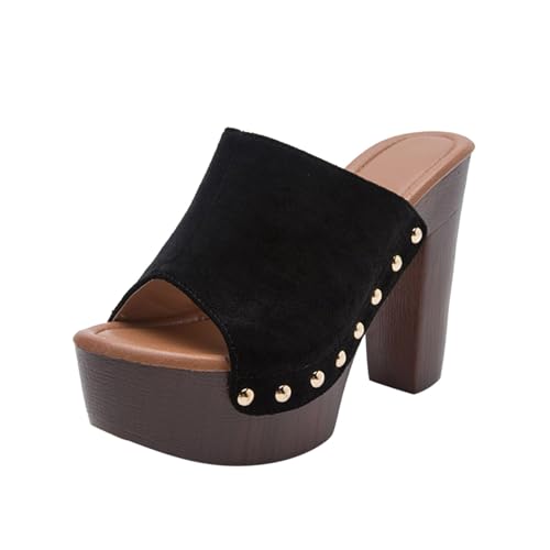 SUPTTING Damen Plateau Pantoletten Holz Absatz Sandaletten Nieten Hohe Sandalen Blockabsatz Mules Peeptoe Sommerschuhe Elegante Partyschuhe Abendschuhe Clubschuhe Bequeme Freizeitschuhe SUPTTING Damen Plateau Pantoletten Holz Absatz Sandaletten Nieten Hohe Sandalen Blockabsatz Mules Peeptoe Sommerschuhe Elegante Partyschuhe Abendschuhe Clubschuhe Bequeme Freizeitschuhe von SUPTTING