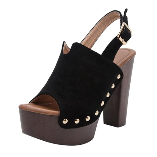 SUPTTING Damen Plateau Sandalen Wildleder Material Metallnieten Schnallenverschluss Peeptoe Dicke Sohle Blockabsatz Freizeitschuhe Partyschuhe Strandschuhe Gehschuhe Schuhe Elegant Schuhe SUPTTING Damen Plateau Sandalen Wildleder Material Metallnieten Schnallenverschluss Peeptoe Dicke Sohle Blockabsatz Freizeitschuhe Partyschuhe Strandschuhe Gehschuhe Schuhe Elegant Schuhe von SUPTTING