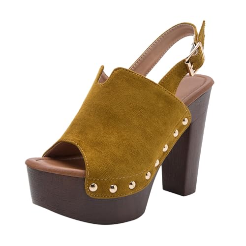 SUPTTING Damen Plateau Sandalen Wildleder Material Metallnieten Schnallenverschluss Peeptoe Dicke Sohle Blockabsatz Freizeitschuhe Partyschuhe Strandschuhe Gehschuhe Schuhe Elegant Schuhe SUPTTING Damen Plateau Sandalen Wildleder Material Metallnieten Schnallenverschluss Peeptoe Dicke Sohle Blockabsatz Freizeitschuhe Partyschuhe Strandschuhe Gehschuhe Schuhe Elegant Schuhe von SUPTTING