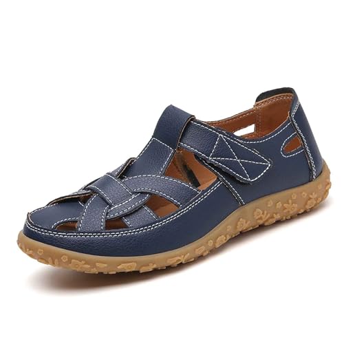 SUPTTING Damen Sandalen Hohl Verstellbarer Vorderriemen Rutschfeste Gummisohle Leicht Bequem Freizeitsandalen Atmungsaktiv Weich Sommerschuhe Flache Schuhe für Frauen Strand Urlaub Freizeit Büro von SUPTTING