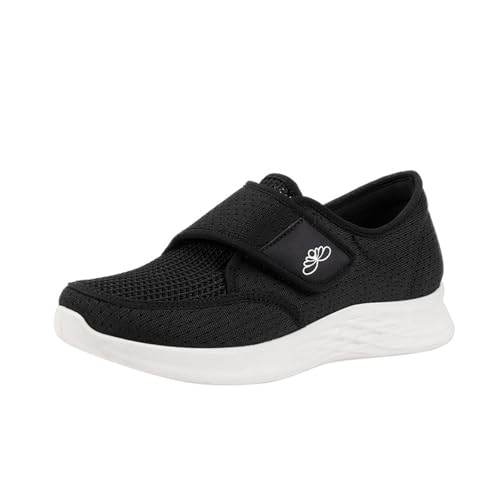 SUPTTING Damen Slipper aus Atmungsaktivem NetzBequeme Freizeitschuhe mit Verstellbarem Riemen Leichte Walkingschuhe mit Weicher Polsterung Flache Sommerschuhe, Spazieren Komfortable Sneaker von SUPTTING