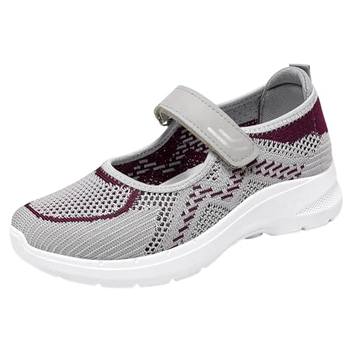 SUPTTING Damen Sportschuhe Netzstoff Mary Jane Leichtgewicht rutschfeste Sohle Freizeitschuhe Walkingschuhe Laufschuhe Fitnessschuhe Gehschuhe Schuhe Outdoor Schuhe Sommer Mesh Sneaker von SUPTTING