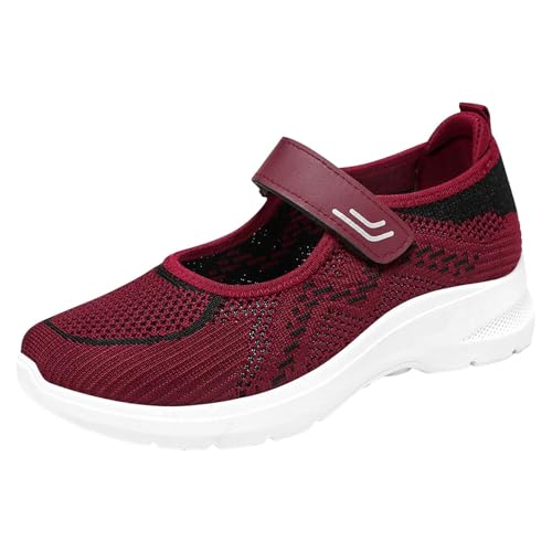 SUPTTING Damen Sportschuhe Netzstoff Mary Jane Leichtgewicht rutschfeste Sohle Freizeitschuhe Walkingschuhe Laufschuhe Fitnessschuhe Gehschuhe Schuhe Outdoor Schuhe Sommer Mesh Sneaker von SUPTTING
