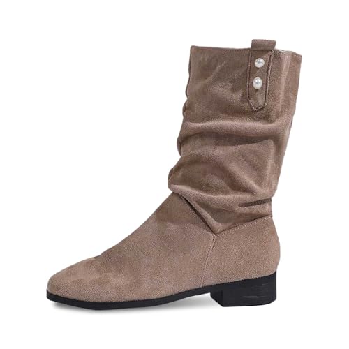 SUPTTING Damen Stiefel Bequem Modisch, Fransen Flacher Absatz Schlupfstiefel, Boho Western Wildleder-Optik Fransenstiefel, Lagen-Look Westernstiefel für ein Country-Festival SUPTTING Damen Stiefel Bequem Modisch, Fransen Flacher Absatz Schlupfstiefel, Boho Western Wildleder-Optik Fransenstiefel, Lagen-Look Westernstiefel für ein Country-Festival von SUPTTING