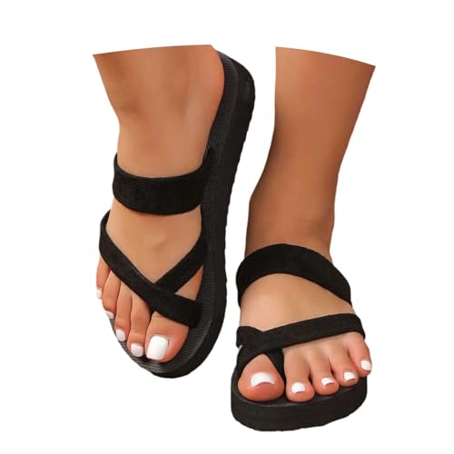 SUPTTING Damen Zehentrenner Bequem Höher Flip-Flop Plateau-Sohle Gepolsterte Riemen Plateau-Sandale Lässig Strandmode Strukturierte Sohle Breite Badesandale Sommer für Strand SUPTTING Damen Zehentrenner Bequem Höher Flip-Flop Plateau-Sohle Gepolsterte Riemen Plateau-Sandale Lässig Strandmode Strukturierte Sohle Breite Badesandale Sommer für Strand von SUPTTING