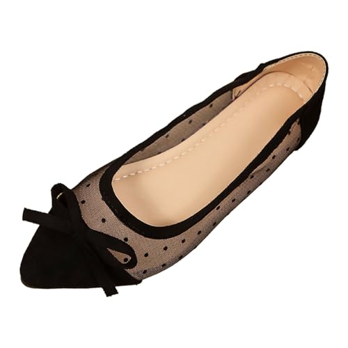SUPTTING Elegant Feminin Damen Ballerina Klassisch Ballett-Stil, Spitzenschuh Flacher Absatz Runde Spitze Mary Jane Schleife Netzstoff Halbschuh Freizeitschuh für Büroalltag Stadtbummel SUPTTING Elegant Feminin Damen Ballerina Klassisch Ballett-Stil, Spitzenschuh Flacher Absatz Runde Spitze Mary Jane Schleife Netzstoff Halbschuh Freizeitschuh für Büroalltag Stadtbummel von SUPTTING