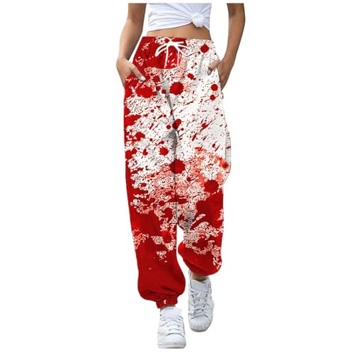 SUPTTING Halloween Blut Kostüm Damen Problem Gelöst Hässliche Blutiges Hosen Die Verkleidung Schaurig Kostüm Angst Blutspritzer von SUPTTING