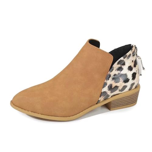 SUPTTING Herbst Damen Stiefelette Modisch Bequem Schuh Elastikeinsatz Blockabsatz Ankle Boot Lässig Chic Animal-Print Wildlederoptik Chelsea Boot für Stadtbummel SUPTTING Herbst Damen Stiefelette Modisch Bequem Schuh Elastikeinsatz Blockabsatz Ankle Boot Lässig Chic Animal-Print Wildlederoptik Chelsea Boot für Stadtbummel von SUPTTING