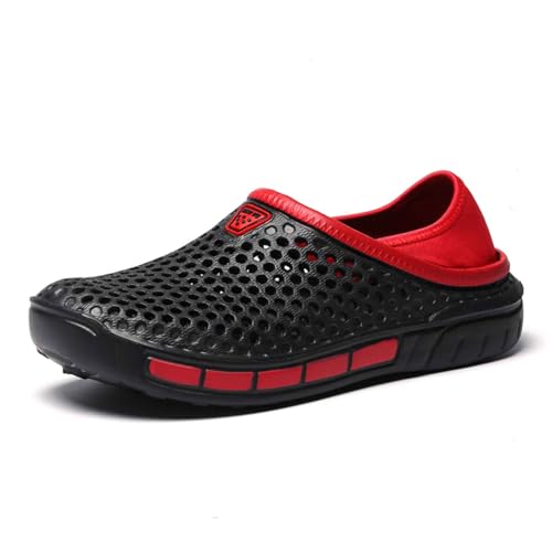 SUPTTING Herren Clogs mit Netzstruktur Badeschuhe Atmungsaktiv Freizeitschuhe Leicht Wasserschuhe Rutschfeste Sohle Strandschuhe Gartenschuhe Sportlich Zweifarbig Schlupf für Strand Schwimmbad von SUPTTING