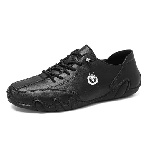 SUPTTING Herren Freizeitschuhe Wildleder Material Schnürsenkel Runde Spitze Flache Sohle Naht Alltagsschuhe Schuhe Gehschuhe Leichte Schuhe Atmungsaktive Straßenschuhe Wanderschuhe Driving von SUPTTING