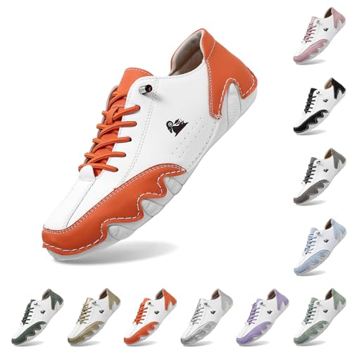SUPTTING Herren Freizeitschuhe Zweifarbig Schnürschuhe Wellensohle Sportschuhe Laufschuhe Leicht Bequem Atmungsaktiv Strapazierfähig Alltag Freizeit Sport Weiß Blau Grün Orange Lila Rosa Grau von SUPTTING