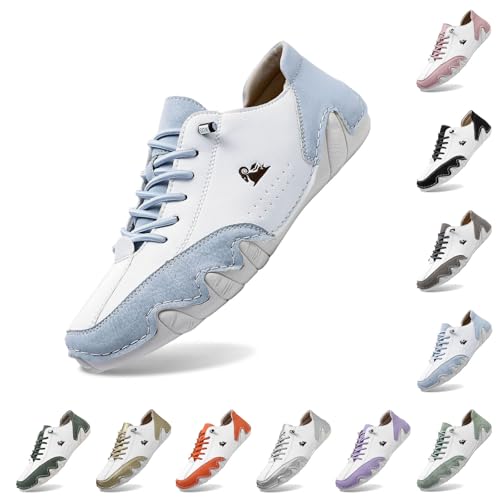 SUPTTING Herren Freizeitschuhe Zweifarbig Schnürschuhe Wellensohle Sportschuhe Laufschuhe Leicht Bequem Atmungsaktiv Strapazierfähig Alltag Freizeit Sport Weiß Blau Grün Orange Lila Rosa Grau von SUPTTING