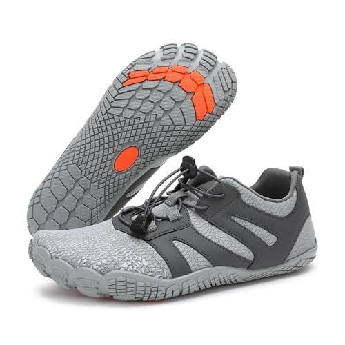 SUPTTING Herren Sneaker Leicht Atmungsaktiv Laufschuh rutschfeste Sohle Schnürung Turnschuh Sportlich Modern Mesh-Gewebe Kontrast-Sohle Sportschuh für Joggen von SUPTTING
