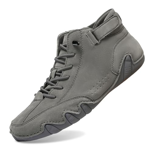 SUPTTING Herren Stiefeletten Wildleder Material Mittelhoher Schaft Schnürung Wellensohle Atmungslöcher Markenlogo Freizeitschuhe Alltagsschuhe Gehschuhe Schuhe Winter Schuhe Outdoor Boots von SUPTTING