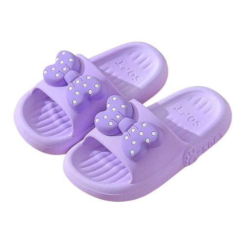 SUPTTING Kinder Pantoffeln mit Schleife Badelatschen Rutschfeste Sohle Leicht Bequem Hausschuhe Duschschuhe Einteiler Struktur Weich Strandschuhe Badeschuhe für Strand Schwimmbad Garten Freizeit von SUPTTING