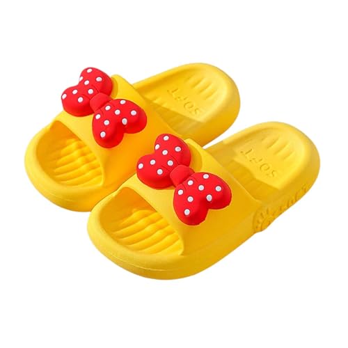 SUPTTING Kinder Pantoffeln mit Schleife Badelatschen Rutschfeste Sohle Leicht Bequem Hausschuhe Duschschuhe Einteiler Struktur Weich Strandschuhe Badeschuhe für Strand Schwimmbad Garten Freizeit von SUPTTING