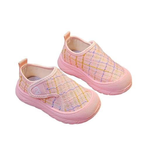 SUPTTING Slipper für Kleinkinder mit Kariertem und Weicher Sohle Stoffschuhe mit Schlupf und Elastischem Einstieg Laufschuhe Krabbelschuhe Hausschuhe Freizeitschuhe Rutschfeste Sohle Leicht von SUPTTING