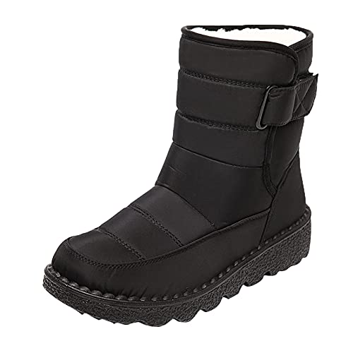 SUPTTING Warm Gefütterte Stiefeletten Damen Biker Stiefeletten Stiefel Damen Unisex Langschaft Anglerstiefel Winter Fieselregen warm gefüttert halbhoher Regenstiefel von SUPTTING