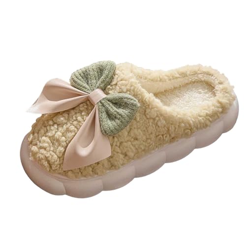 SUPTTING Winter Damen Hausschuh Warm Bequem Schuh Geschlossene Form Weiches Futter Hüttenschuh Gemütlich Niedlich Schleifen-Applikation Plüsch-Stoff Slipper für Zuhause SUPTTING Winter Damen Hausschuh Warm Bequem Schuh Geschlossene Form Weiches Futter Hüttenschuh Gemütlich Niedlich Schleifen-Applikation Plüsch-Stoff Slipper für Zuhause von SUPTTING