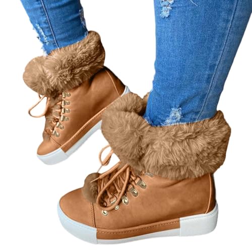 SUPTTING Winter Damen Sneaker Warm Gefüttert Plateauschuh Plateausohle, Schnürung Stiefelette Streetwear Modern Freizeitschuh für Stadtspaziergang SUPTTING Winter Damen Sneaker Warm Gefüttert Plateauschuh Plateausohle, Schnürung Stiefelette Streetwear Modern Freizeitschuh für Stadtspaziergang von SUPTTING