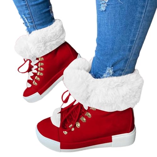 SUPTTING Winter Damen Sneaker Warm Gefüttert Plateauschuh Plateausohle, Schnürung Stiefelette Streetwear Modern Freizeitschuh für Stadtspaziergang SUPTTING Winter Damen Sneaker Warm Gefüttert Plateauschuh Plateausohle, Schnürung Stiefelette Streetwear Modern Freizeitschuh für Stadtspaziergang von SUPTTING