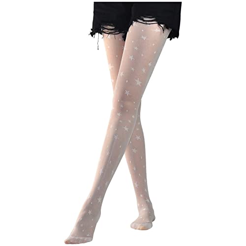 Strumpfhosen Damen Ultradünne Stern-Jacquard-Strumpfhose für Damen, sexy Oberbekleidung, schwarze Anti-Haken-Strümpfe Sexy Netz Strumpfhosen für Frauen von SUPTTING