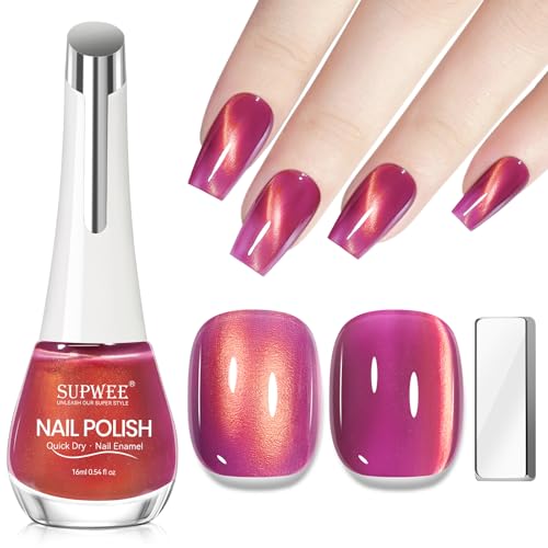 SUPWEE Cat Eye Nagellack mit Magnet, 16ML Nagellack Schnelltrocknend Magnetischer Gellack ohne UV Lampe Quick Dry High Gloss Oil Based Nail Polish für DIY & Heimgebrauch 028 SUPWEE Cat Eye Nagellack mit Magnet, 16ML Nagellack Schnelltrocknend Magnetischer Gellack ohne UV Lampe Quick Dry High Gloss Oil Based Nail Polish für DIY & Heimgebrauch 028 von SUPWEE