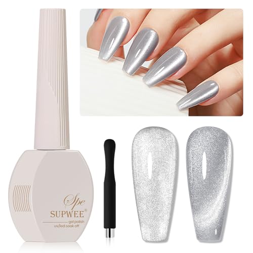 SUPWEE Cat Eye UV Gel Nagellack 15ML Smoothies Cat Eye Gel mit Magnet Silber 9D Cateye Effect UV Nail Polish Glitzer Holografisches Nail Art Manicure Salon Home DIY SUPWEE Cat Eye UV Gel Nagellack 15ML Smoothies Cat Eye Gel mit Magnet Silber 9D Cateye Effect UV Nail Polish Glitzer Holografisches Nail Art Manicure Salon Home DIY von SUPWEE
