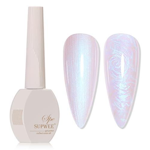 SUPWEE Pearl UV Gel Nagellack 15ML Spirale Schimmer Effekt Nagellack Glitzer Meerjungfrau Soak Off Pearl Gel Lack UV Nagel-Maniküre Nail Polish von SUPWEE