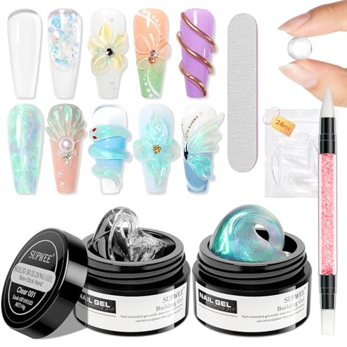 SUPWEE Solid Builder Gel für Nägel - Multifunktionales Non-Sticky Fester Aufbaugel Klar Auroragrün 3D Skulptur Gel Nail Art Nail Extension Nägel Carved Prägung hartes SUPWEE Solid Builder Gel für Nägel - Multifunktionales Non-Sticky Fester Aufbaugel Klar Auroragrün 3D Skulptur Gel Nail Art Nail Extension Nägel Carved Prägung hartes von SUPWEE
