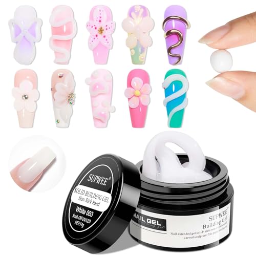 Supwee Feste Gel-Nagelverlängerung für Non-Stick Hand Skulptur Builder Hard Gel mit Dual Form Blume Nagel stärken Nagelkunst für Home DIY Nail Salon Lampe Cure von SUPWEE