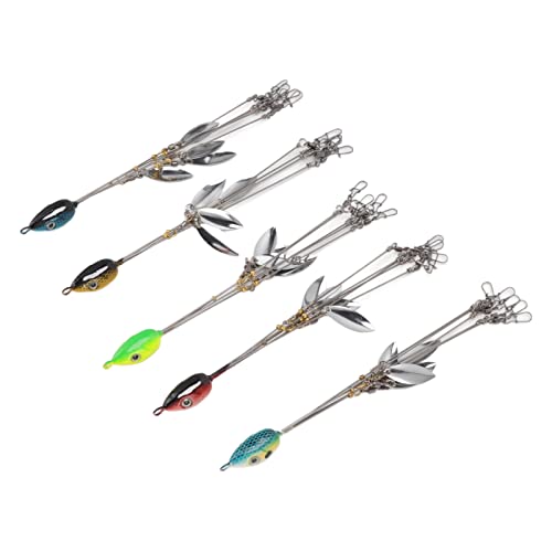 5 Stücke Köder Angeln Rigs Stahl Regenschirm Angeln Bass Köder Köder 18 cm 4 Klinge Angeln Rigs Süßwasser Meerwasser von SUPYINI