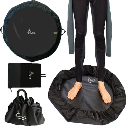 SUQ Wasserdicht Wechselmatte Neoprenanzug, Neoprenanzug-Wickelunterlage, Wetsuit Strand Wickelunterlage, Wasserdichter Neoprenanzug-Wechselsack für Frauen, 2 In 1 Change Mat Surf, Surfer (Schwarz) von SUQ
