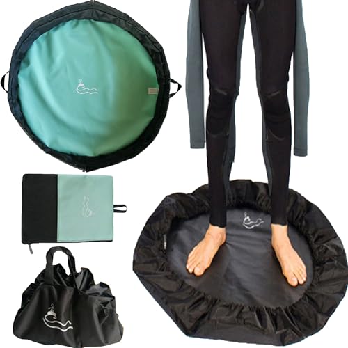 SUQ Wasserdicht Wechselmatte Neoprenanzug, Neoprenanzug-Wickelunterlage, Wetsuit Strand Wickelunterlage, Wasserdichter Neoprenanzug-Wechselsack für Frauen, 2 In 1 Change Mat Surf, Surfer (Himmelblau) von SUQ