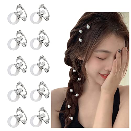 SURALIN 10 Stück Pearl Haarspangen, Haarspangen Mädchen Mini Haarspange Perlen Haarschmuck Clips, für Damen Mädchen Geburtstag und Hochzeitsfeier Haarschmuck Kommunion von SURALIN