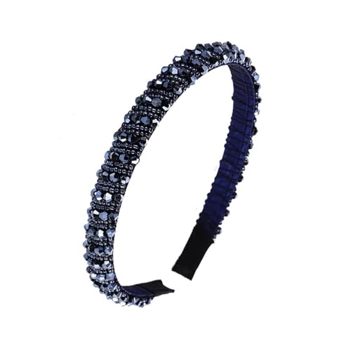 SURALIN 1PCS Haarreif für Damen mit Kristallperlen Stirnband Haarschmuck Haarreifen Haarreifen Damen Haarreifen Mädchen(Navy blau) von SURALIN