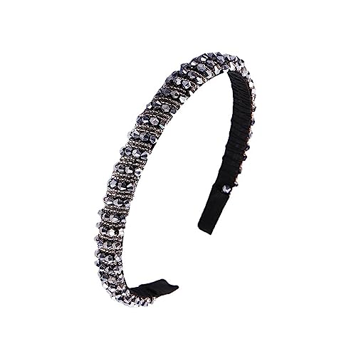 SURALIN 1PCS Haarreif für Damen mit Kristallperlen Stirnband Haarschmuck Haarreifen Damen Haarreifen Mädchen(Silber) von SURALIN