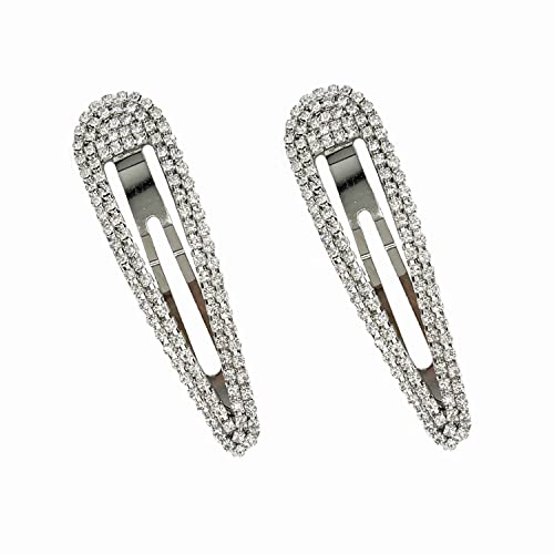 SURALIN 2 PCS Damen Haarschmuck Strass Haarspange Kristall Haarspange Damen Elegante Haarspange Haarspange (Silber) von SURALIN