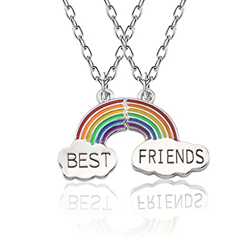 SURALIN 2PCS Ketten BFF Halskette Freundschaftskette für 2 beste Freunde Ketten für 2 Bester Freund Geschenk（Regenbogen） von SURALIN