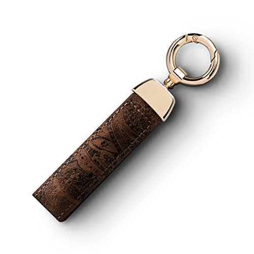 SURAZO® Leder Schlüsselanhänger Damen | Echtleder Schlüsselband Key Organizer | Groß Schlüssel Anhänger mit Schlüsselring Karabiner Blumenmuster | Lang Schlusselanhanger Geschenk für Frauen Männer von SURAZO