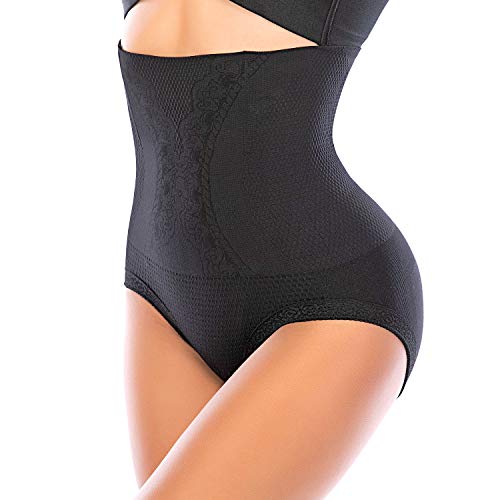 SURE YOU LIKE Shapewear Damen Bauchweg Unterhose Hohe Taille Figurenformender Miederslip Miederhose Body Shaper Unterwäsche, Schwarz, XL/XXL von SURE YOU LIKE