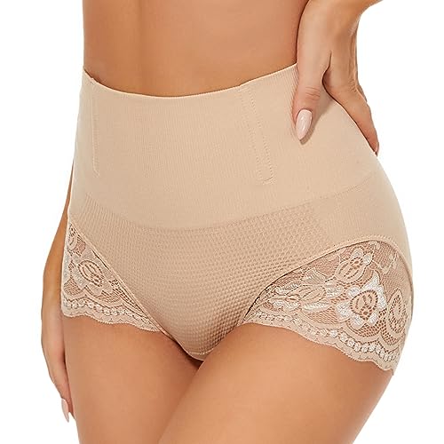 SURE YOU LIKE Shapewear Damen Miederhose Bauchweg Figurformender Body Shaper Shapewear Miederslip Unterwäsche für Damen,Beige,Tag L Size EU(44-46) von SURE YOU LIKE