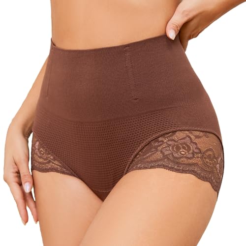 SURE YOU LIKE Shapewear Damen Miederhose Bauchweg Figurformender Body Shaper Shapewear Miederslip Unterwäsche für Damen,Braun, Tag L Size EU(44-46) von SURE YOU LIKE