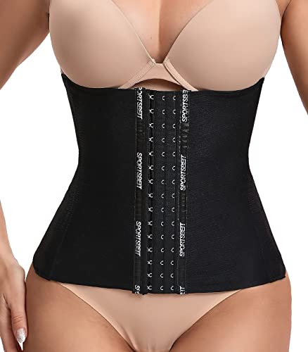 SURE YOU LIKE Waist Trainer Damen Korsett Unterbrust Taillenmieder Taillenformer Shapewear Sport Figureformend Tailletrainer Bauchweg Gürtel Korsage(M, Schwarz) von SURE YOU LIKE