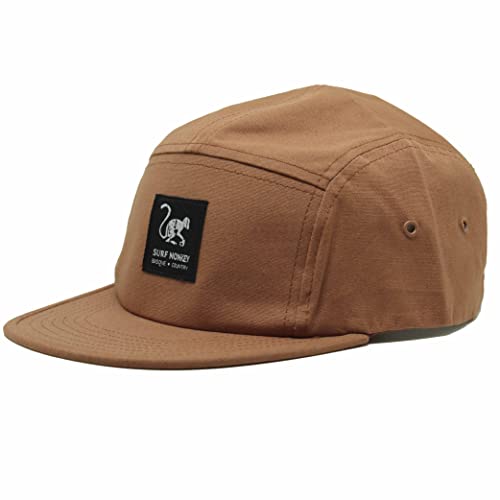 Verstellbare Strapback-Kappe – klassische Jockey Cap – Baseballkappe für Herren/Damen mit 5 Paneelen Surf Monkey®, Erde, One size von Surf Monkey