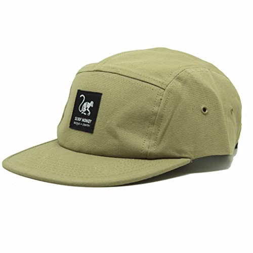 Verstellbare Strapback-Kappe – klassische Jockey Cap – Baseballkappe für Herren/Damen mit 5 Paneelen Surf Monkey®, beige, One size von Surf Monkey
