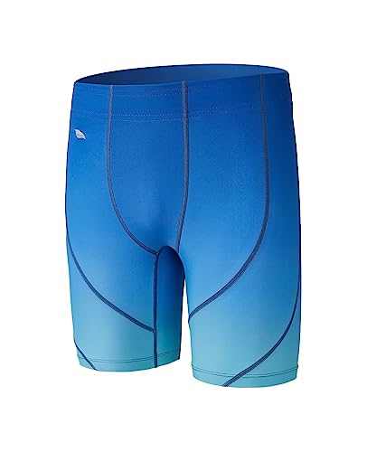 SURFEASY Herren Jammers Badeanzug Schwimmen Schwimmhose Badehose Eco Endurance+ Pro Mid Length Shorts Swim Trunks wettkampfhose Herren (Blau/Gradient,XXL) von SURFEASY