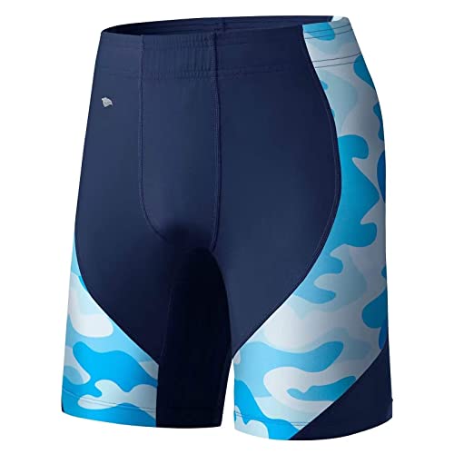 SURFEASY Herren Jammers Badeanzug Schwimmen Schwimmhose Badehose Eco Endurance+ Pro Mid Length Shorts Swim Trunks wettkampfhose Herren (Marine/Camo,XXL) von SURFEASY